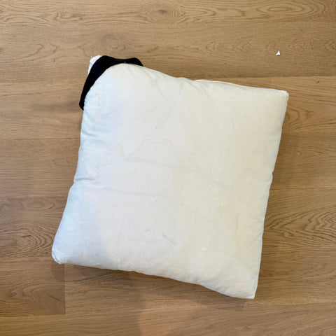 Imperfect Floor Cushion, Borrego Sand with Black Leather handle